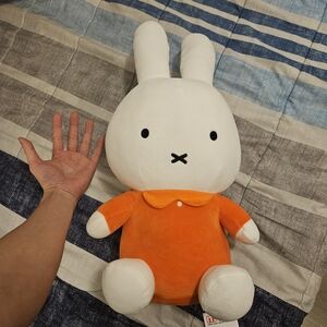Adorable Bunny Plush Toy - White and Orange